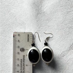 Black and White Oval Earrings
